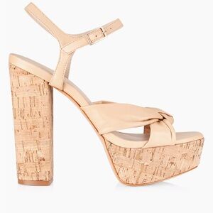 Platform cork leather sandals